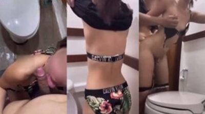 คลิปหลุด หลุดสาวไทย วัยรุ่นหน้าตาดี ขาวเนียนสุดๆ สาวขี้เงี่ยนชวนแฟนไปเย็ดกันในห้องน้ำเรือ